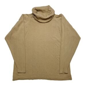 Vintage 60s Full Fashioned Sweater by Darlene Turtleneck Tan Lightweight Shirt